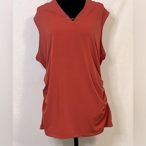Burnt Orange sleeveless blouse size XL